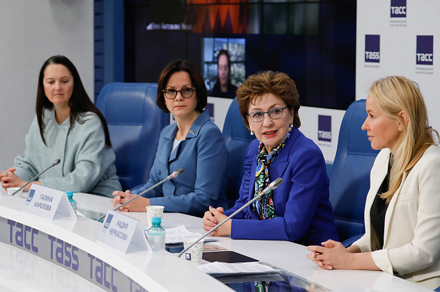 Г. Карелова на пресс-конференции в ТАСС рассказала о программе Евразийского женского форума 